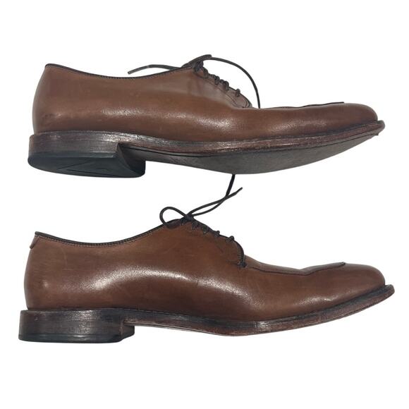 Allen Edmunds Delray Brown Leather Dress Shoes Men's Size 9D Split Toe USA Made - Picture 5 of 11